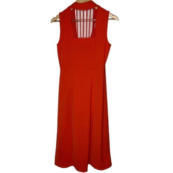 DRESSBARN Orange Midi Dress - Picture 8 of 14